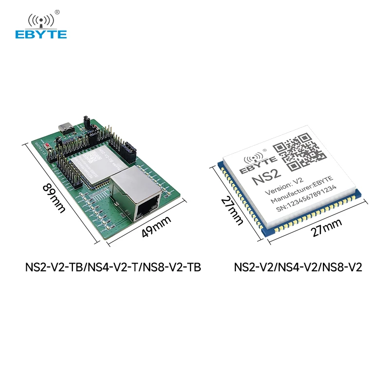 Ebyte NS2/4/8-V2-TB 2/4/8 ModBus Multi-serial Port Ethernet Module USB to TTL Serial Port to Ethernet Module Development Board