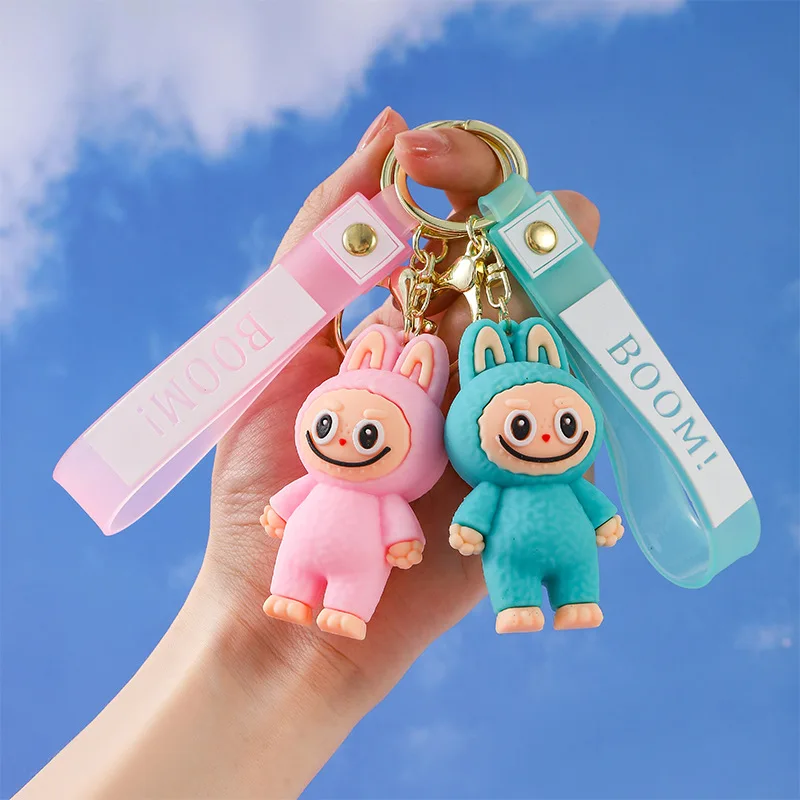 

Cute Keychains Women for Bag Charm Anime Sheep Labubu Keychain Llaveros Doll Keyring Car Key Chain Accessories Friends Wholesale