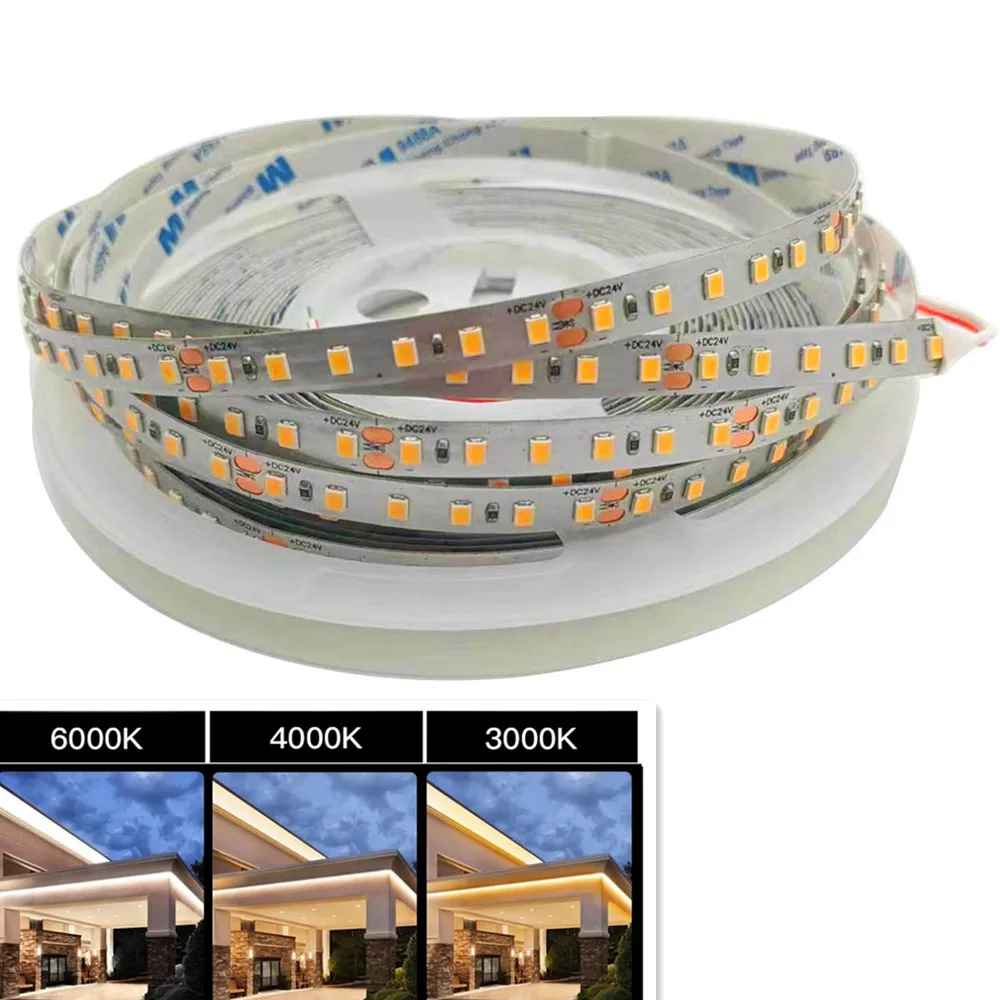 2835LED Light Strip With 10M120leds/mDC24V White Warm White Ultra Bright Flexible Silver Plate High Display Finger