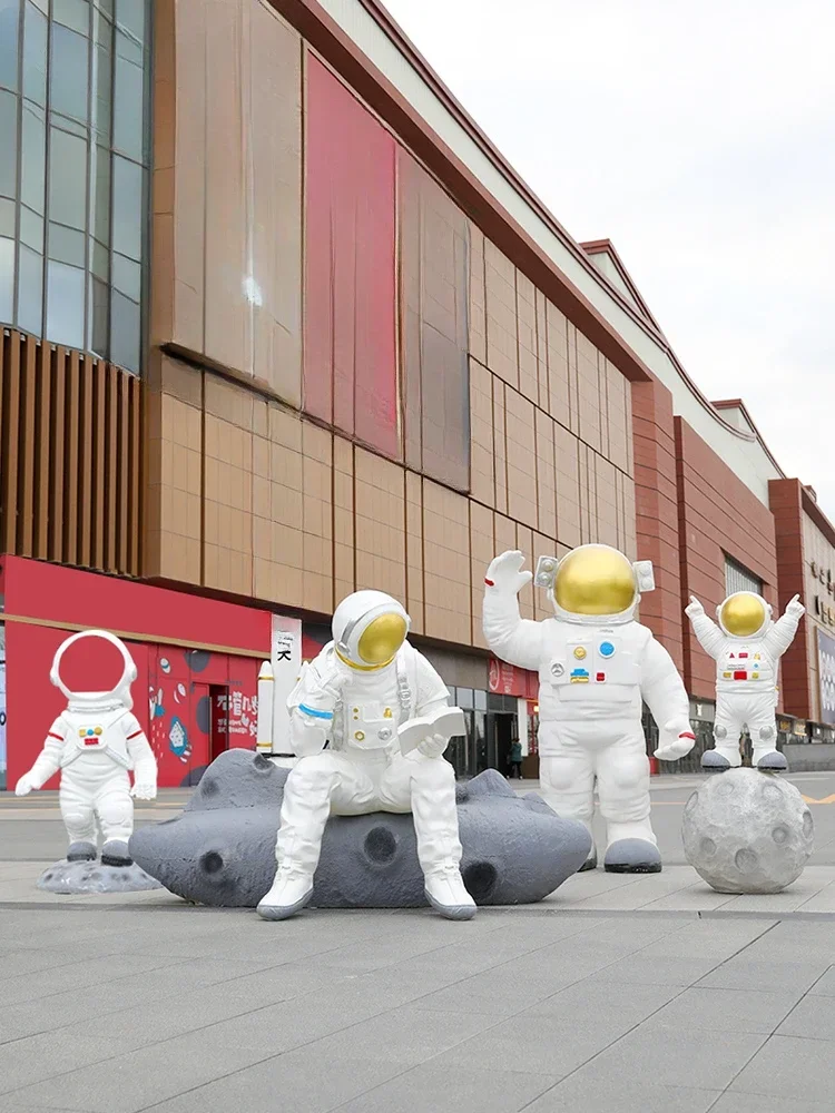 Customized Astronaut Big Decorations Shopping Mall Fiberglass Spaceman Floor Sculpture