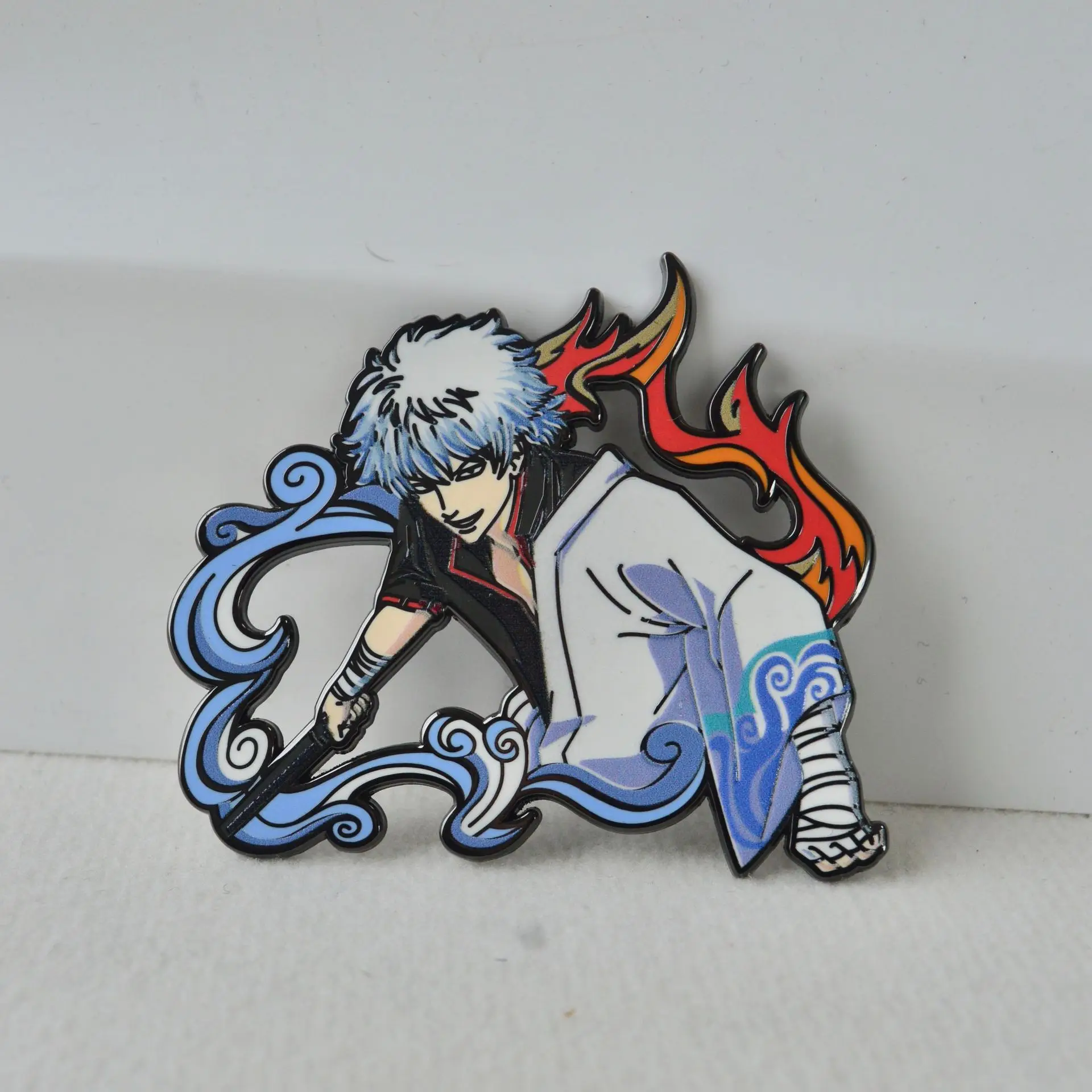 Sakata Gintoki Lapel Pins for Backpacks Hard Enamel Pin Men Brooch for Clothes Metal Anime Badges Jewelry Accessories Gift