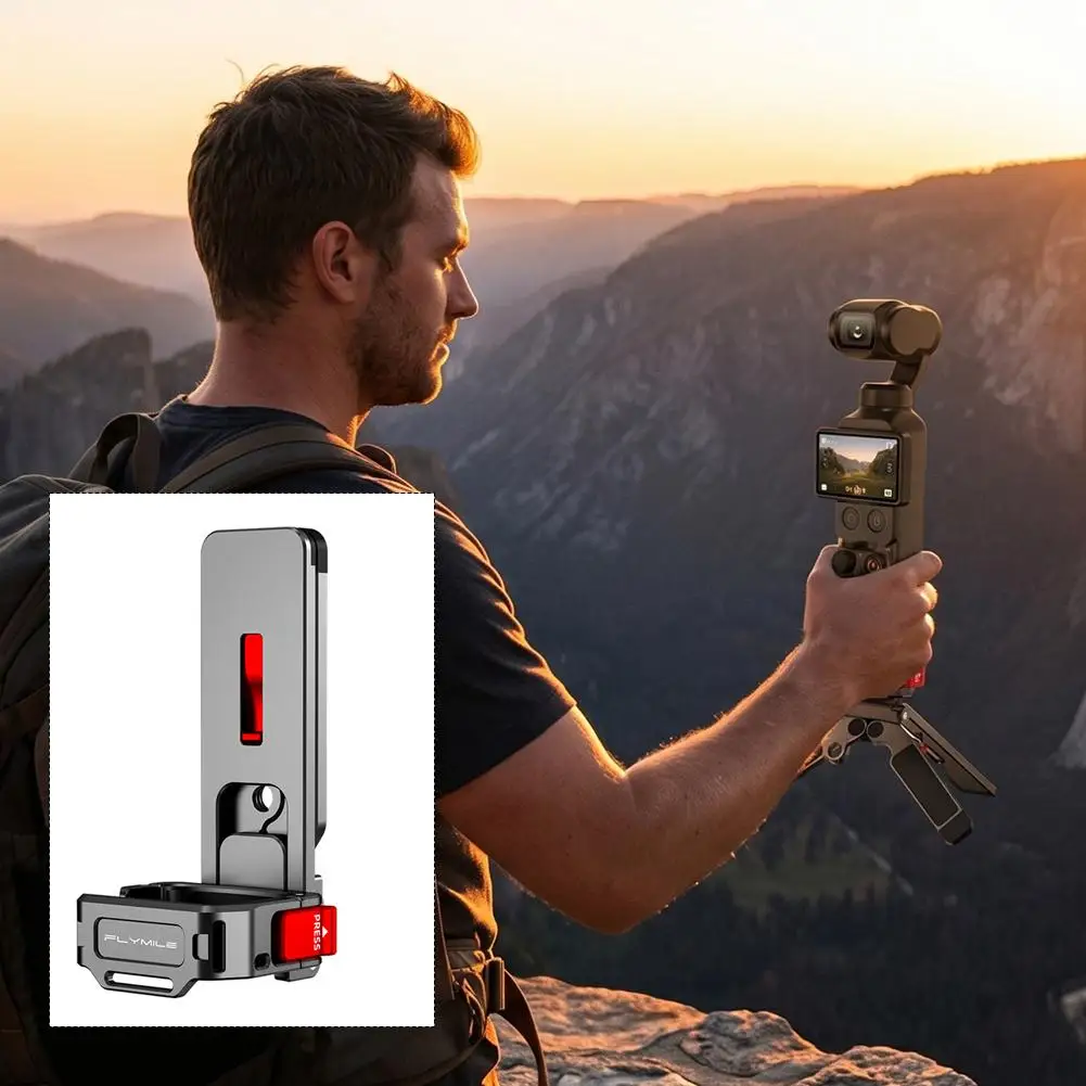 Magnetyczny metalowy statyw do DJI Osmo Pocket 4/3 - Szybkozłączka magnetyczna, akcesoria do mocowania z karabińczykiem — zdjęcie produktu 4