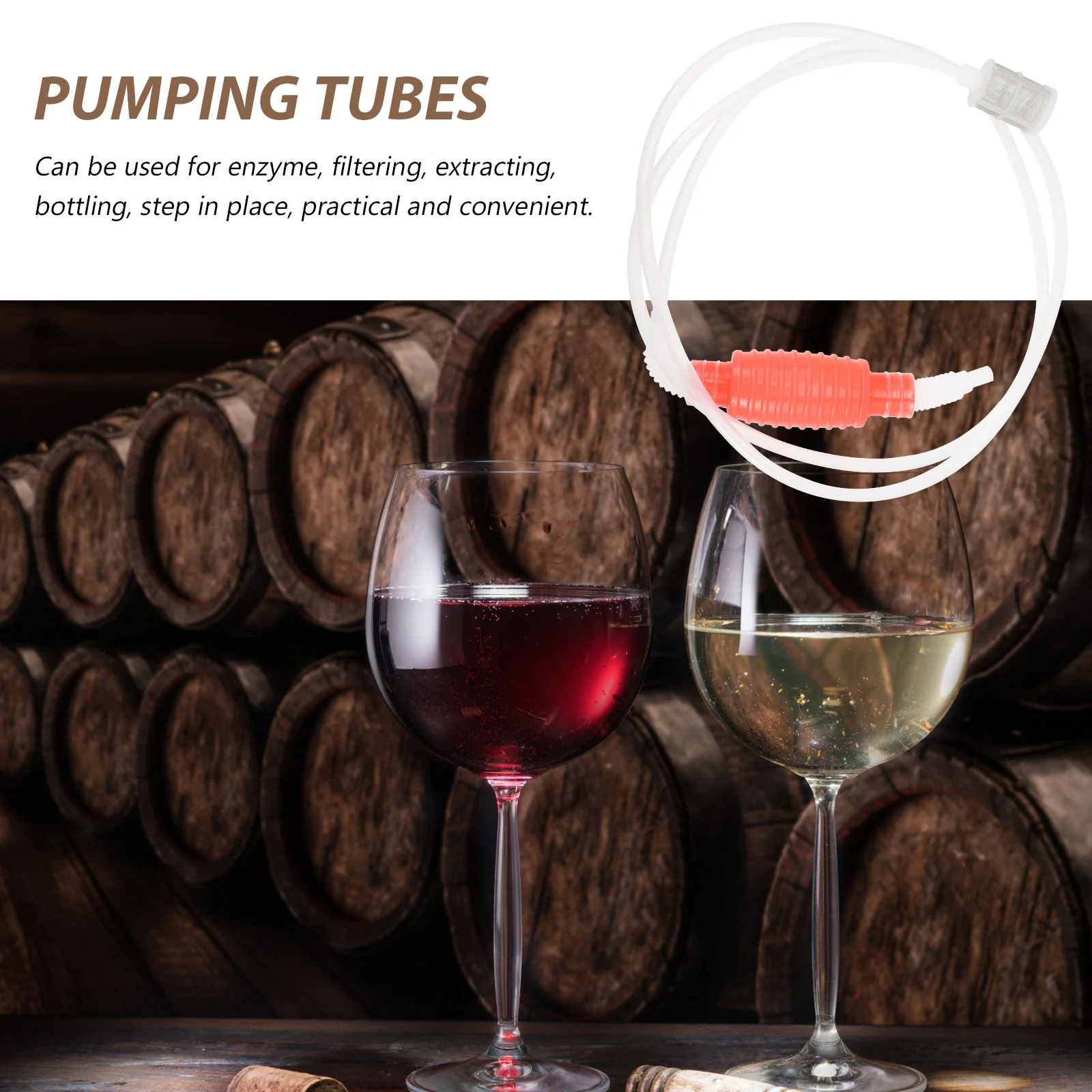 

2Pcs Enzyme Siphon Hose Practical Lightweight Fast Flow Home Brewing Wine Beer Transfer Tubing Siphon Hose Making Tools