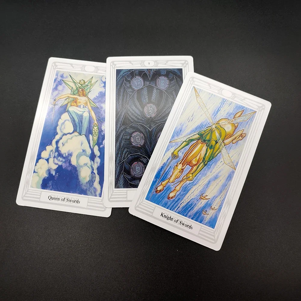 Baraja de Tarot de adivinación pequeña de Crowley Thoth con libro de guía, 78 baraja de Tarot, juego de cuenta para principiantes y expertos