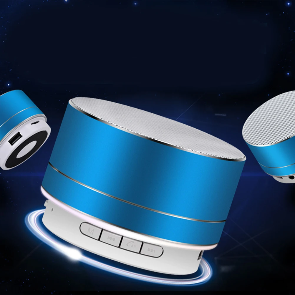 

Speaker Outdoor Portable Mini Metal Wireless Stereo Bass Led Lights Fm Radio Dual Connection For