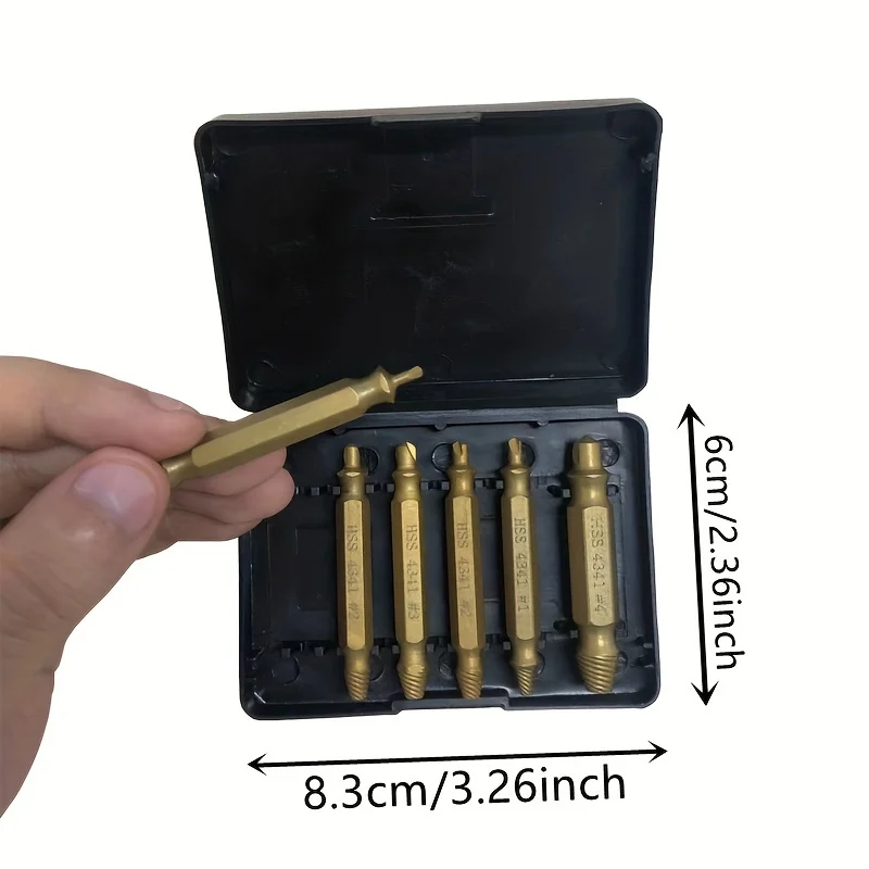 6pcs Professional Damaged Screw Extractor Kit- Quick Spiral Drill Bit Set for Easy Broken Bolt Removal| Auto Repair& Industrial