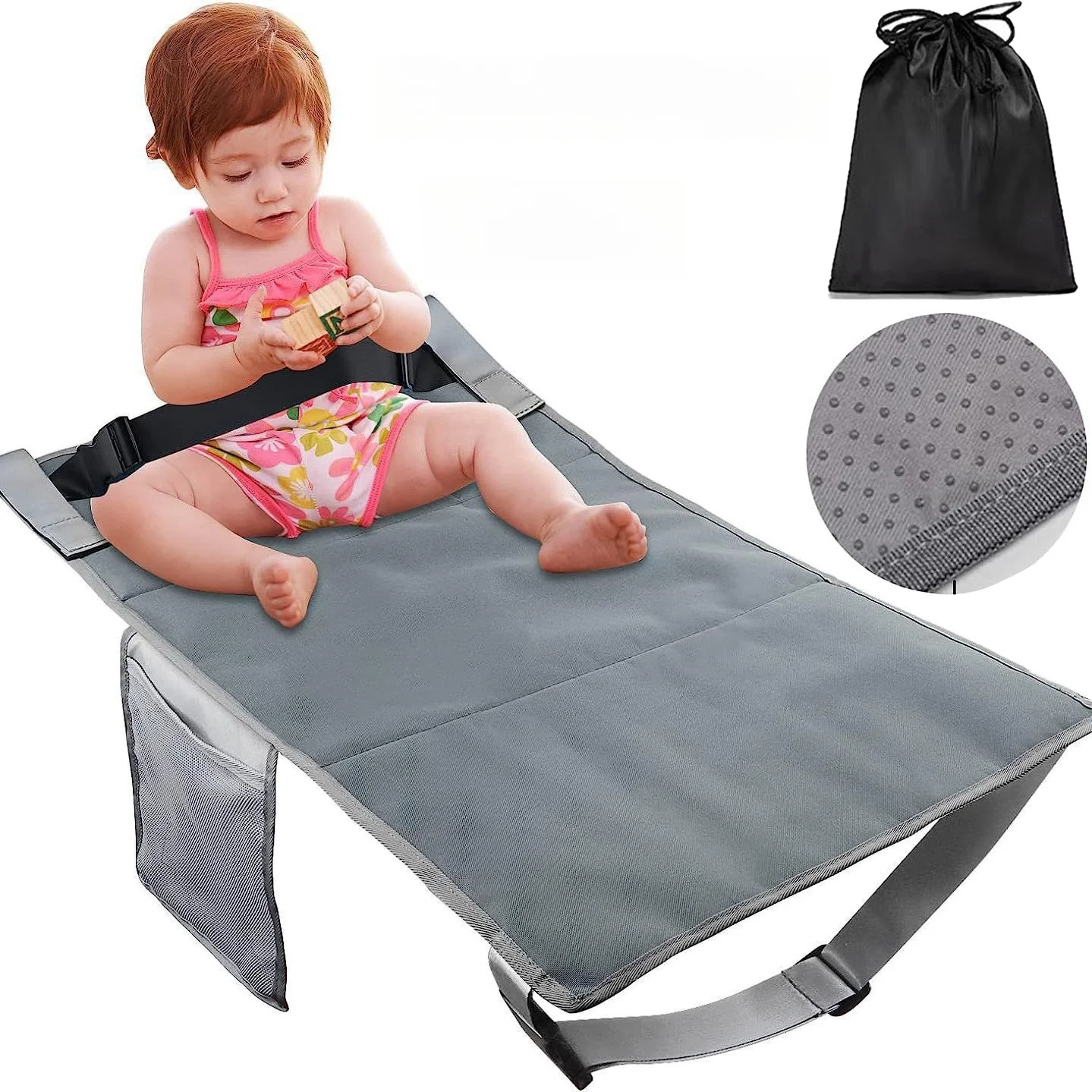 Kids Airplane Bed Breathable Children Airplane Seat Extender Portable Planes Foot Rest Travel Essentials Airplane Foot Hammock