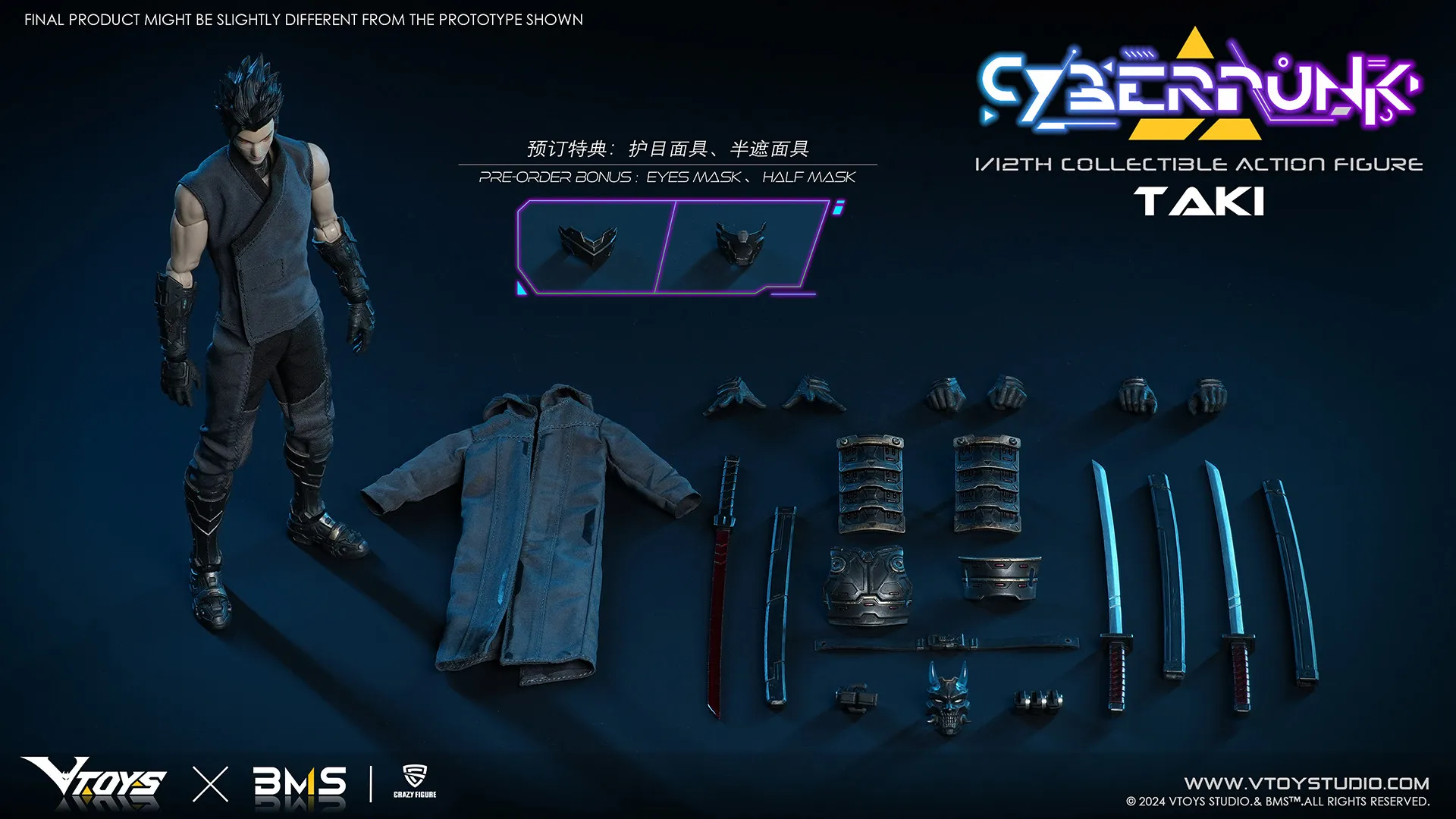 

In Stock Vtoys VSD010 Cyberpunk TAKI Knight Movable Model Toys 12TH COLLECTIBLE ACTION FIGURE