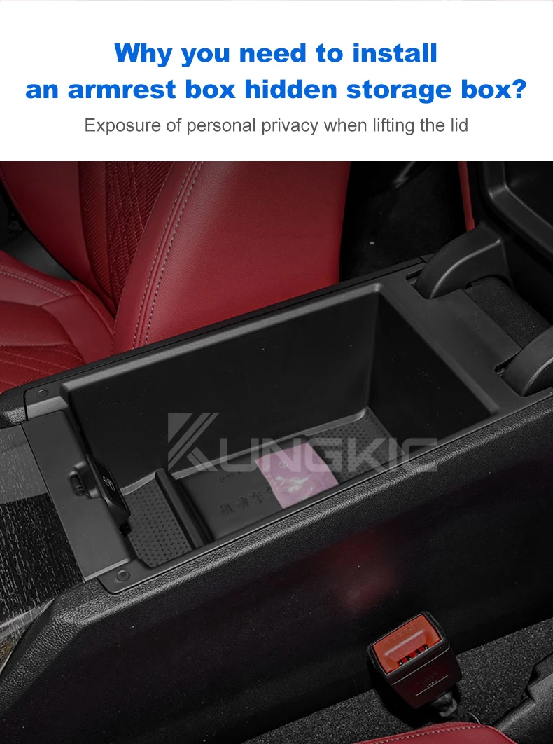 Auto-Konsolen-Armlehnenbox für BMW 3er 4er Serie G20 G42 I4 G22 G23 G26 G80 G82 – Versteckte Tasten- und Karten-Aufbewahrungsbox Zubehör – Detail 4