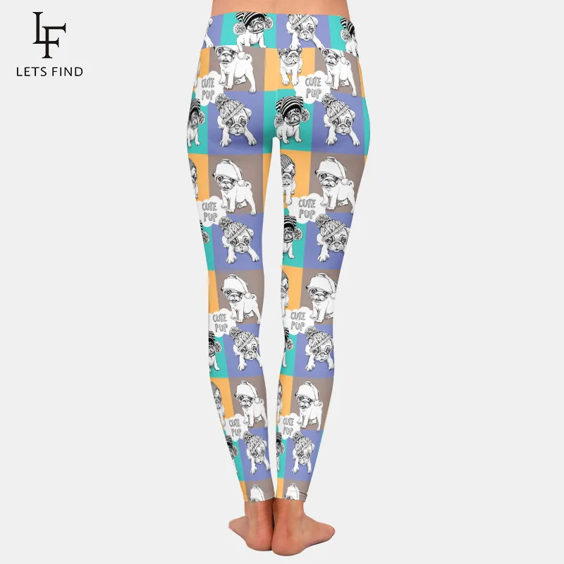 Fashion New 3D Cartoon Cute Dog Print Women Leggings High Waist High Elastic Milk Silk  Casual Leggings