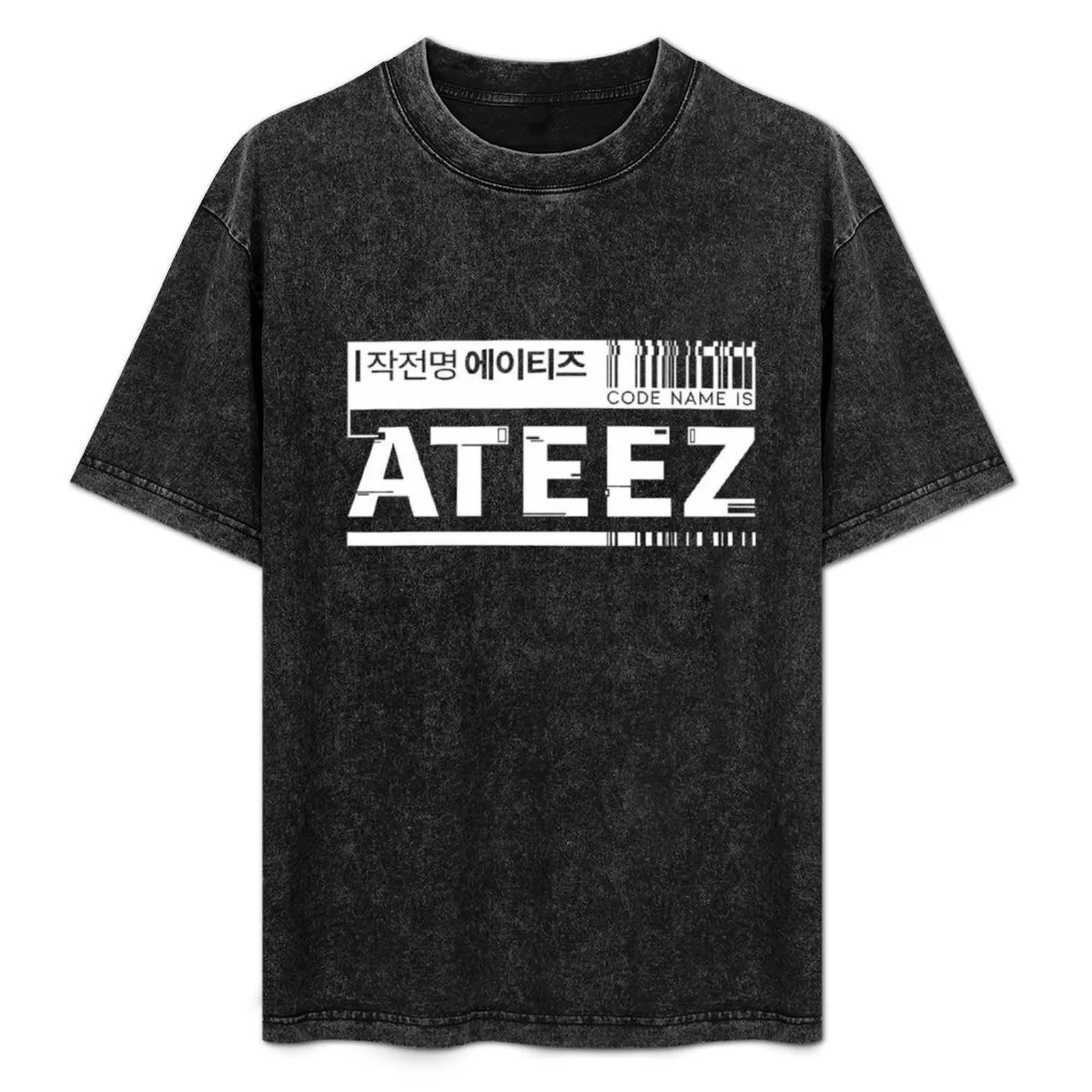 كود ATEEZ تي شيرت أنيمي قميص مضحك تي شيرت الأزرق أرشيف رجالي جرافيك تي شيرت كبير وطويل القامة