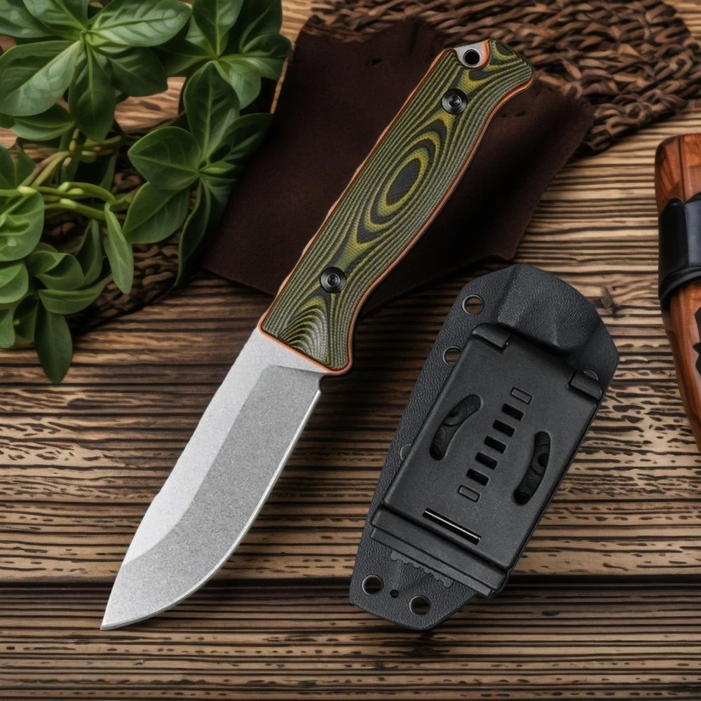 

Многофункциональный нож с фиксированным клинком 15002, сталь 8Cr13MoV, рукоять G10, для активного отдыха, кемпинга, повседневного ношения, с ножнами