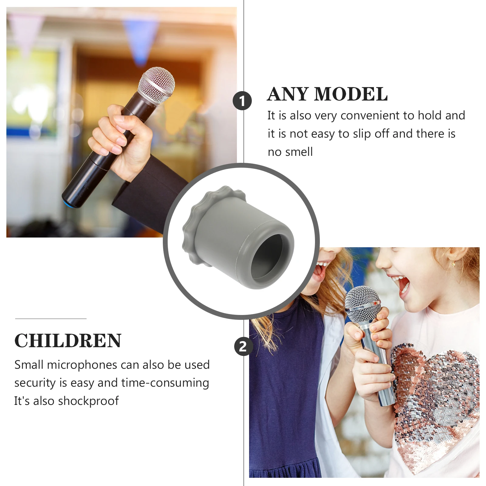 

6pcs Wireless Microphone Rod Sleeves Handheld Silicone Bottom Holders Non-Slip Skidproof Protective Covers For Ktv Stage Mic