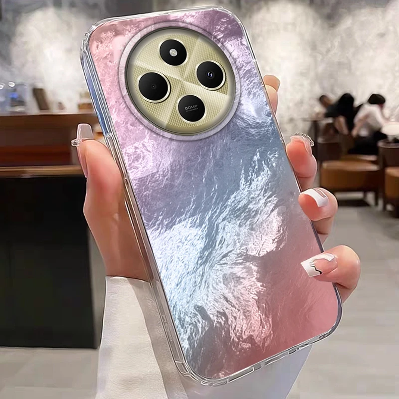 Gradient Glacier Texture Phone Case For Xiaomi Poco X3pro X5 M6 X6 X3 NFC M5s M6 X7 Pro C75 C61 Girls Shockproof Fundas Cover