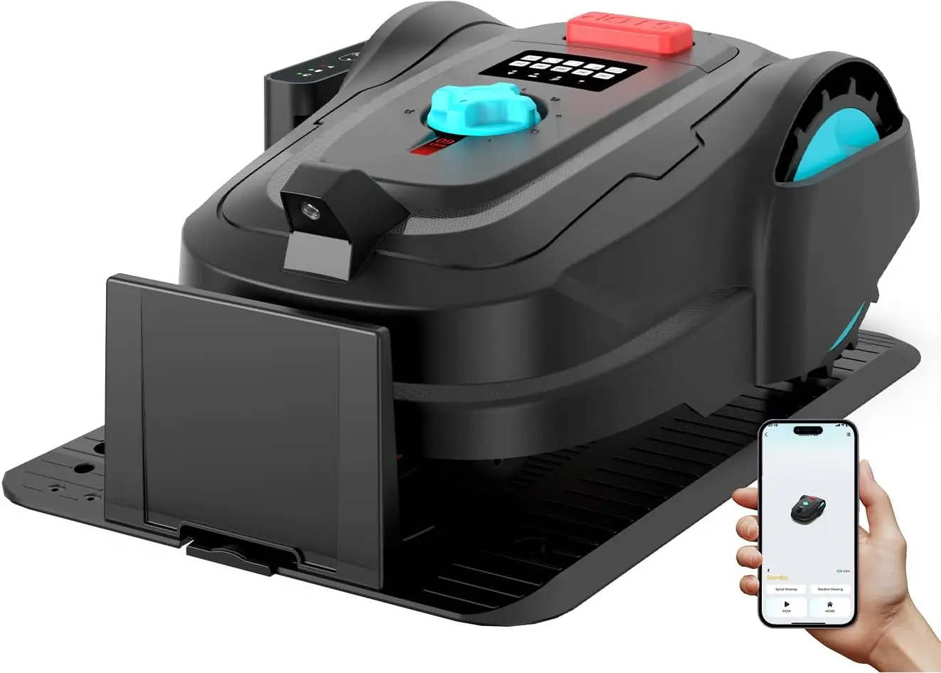 

M800Plus Cordless Robot Lawn Mower with GPS + Visual Navigation, Bow-Shaped Path Mowing, APP Control, 4.0Ah Automatic Robotic