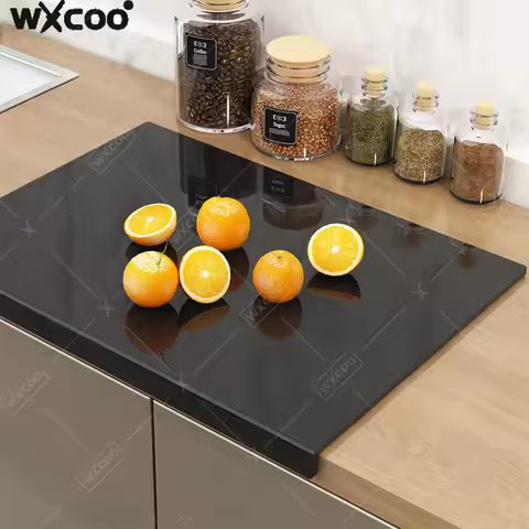 Acrylic Cutting Board with Counter Lip for Kitchen Counter Non Slip Cutting Board 16x12Inch Durable Kitchen Board Easy to Clean