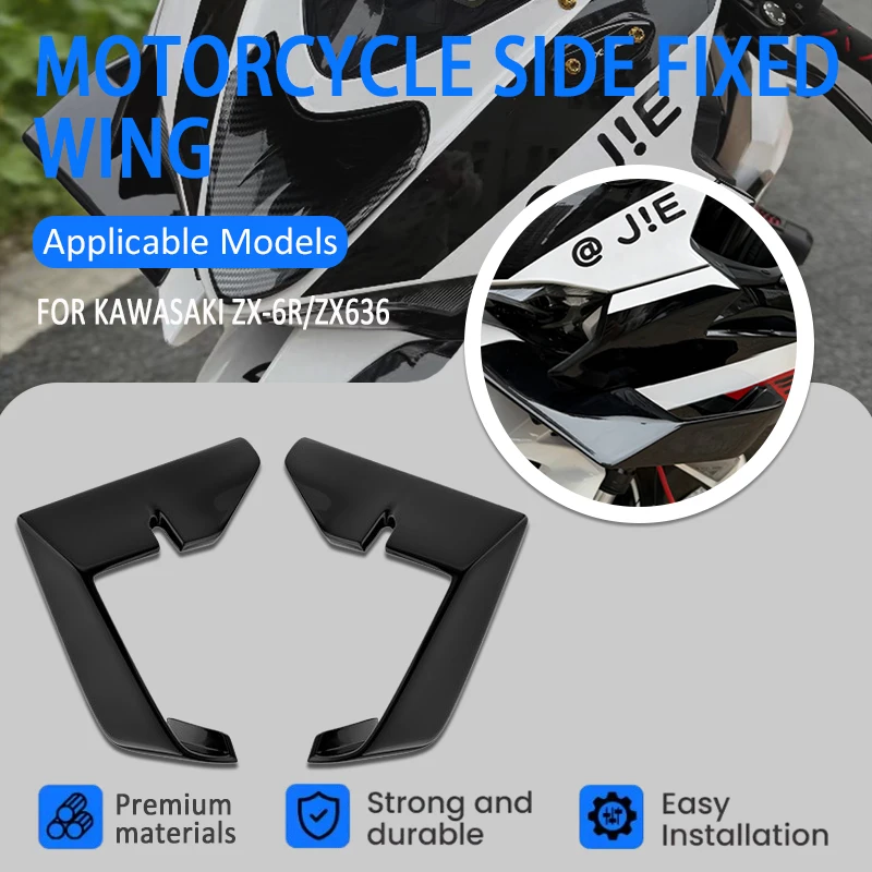 

Motorcycle Spoiler Winglets Side wings For Kawasaki ZX-6R ZX6R ZX636 2023-2025 Green Fairing Fixed Wing Fairing Wing Accessories
