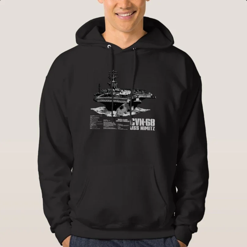 USS Nimitz CVN-68 Aircraft Carrier Pullover Hoodie New 100% Cotton Comfortable Casual Mens Sweatshirts Fashion Streetwear