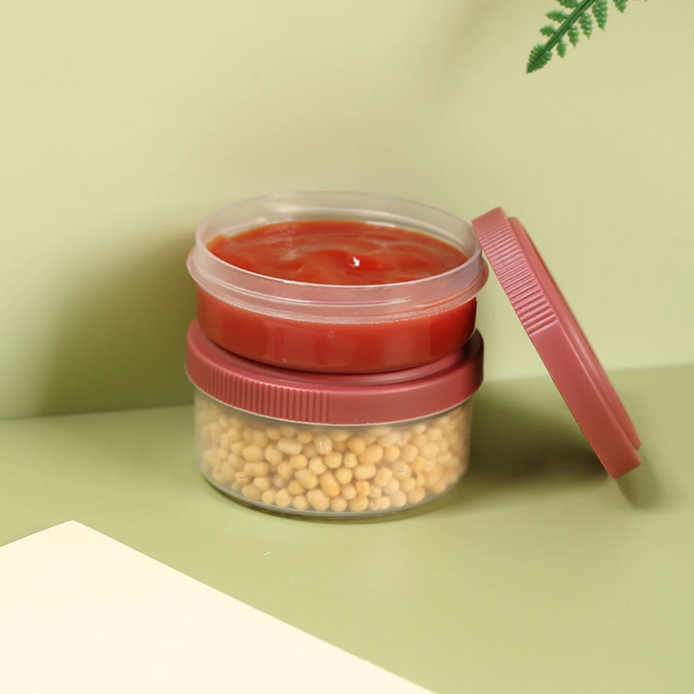 

6Pcs Portable Transparent Sauce Containers Mini Seasoning Boxes For Salad Dressing Ketchup Picnic Storage Jars