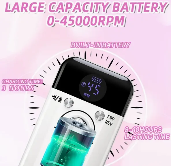 Oplaadbare nagellakmachine, professionele nagelverwijdering, fysieke nagelverwijdering, laat je snel een lichte nagel creëren.