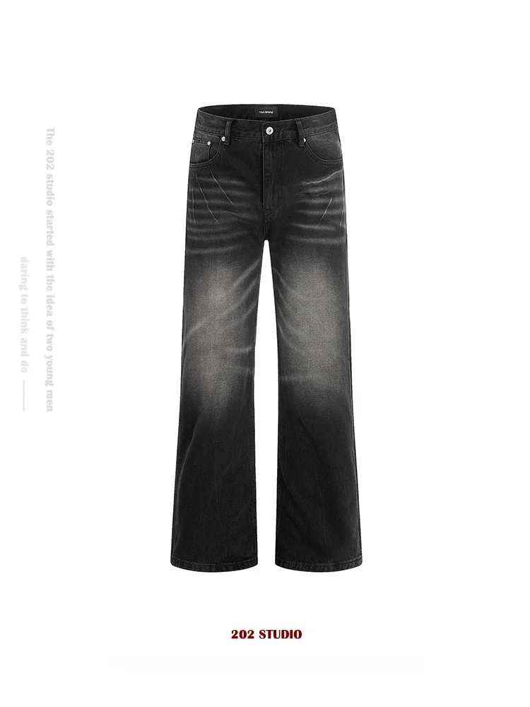 Calças Jeans Slim Fit com Design de Gato Preto do Estilo Retrô para Homens e Mulheres, Calças Longas Casuais com Zíper e ...