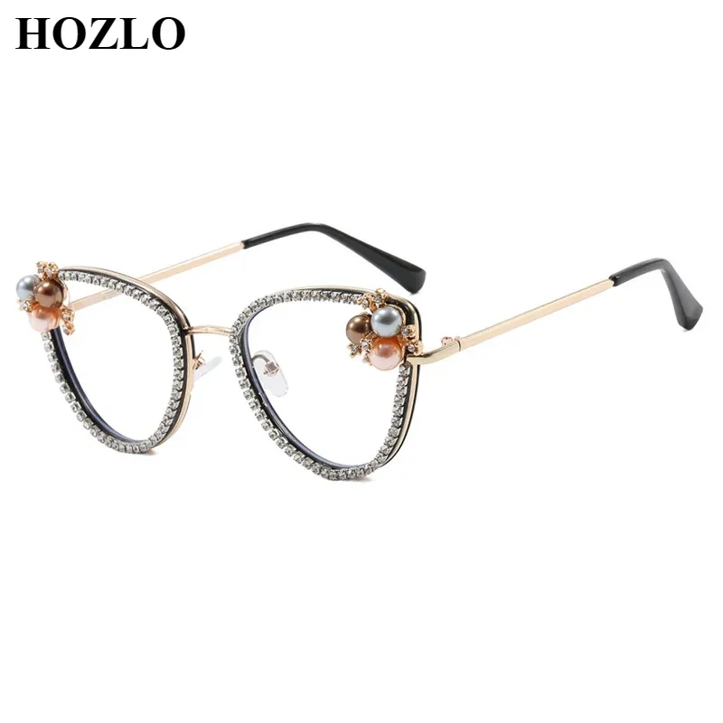 

Новый женский модный роскошный комплект с бриллиантами, кошачий глаз, анти-синий свет, очки для чтения, женские веб-очки знаменитостей для девочек, праздничная одежда