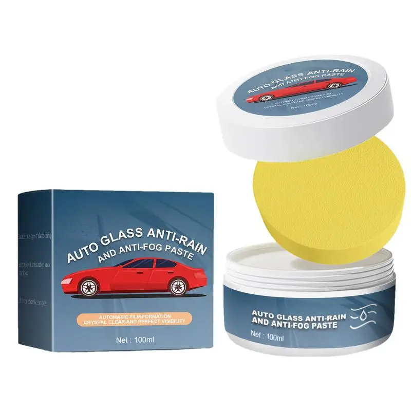 

Car Glass Oil Film Cleaner 100ml Multifunctional Glass Polishing Compound Windshield Deep Cleaner Anti Rain Paste for All Cars