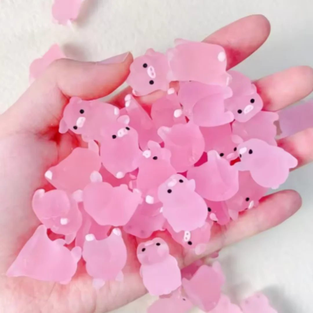 

6/15/30/1Box Luminous Pig Design Glow in The Dark Creative Mini Pink Pig Miniature for Garden Landscape Home Decoration