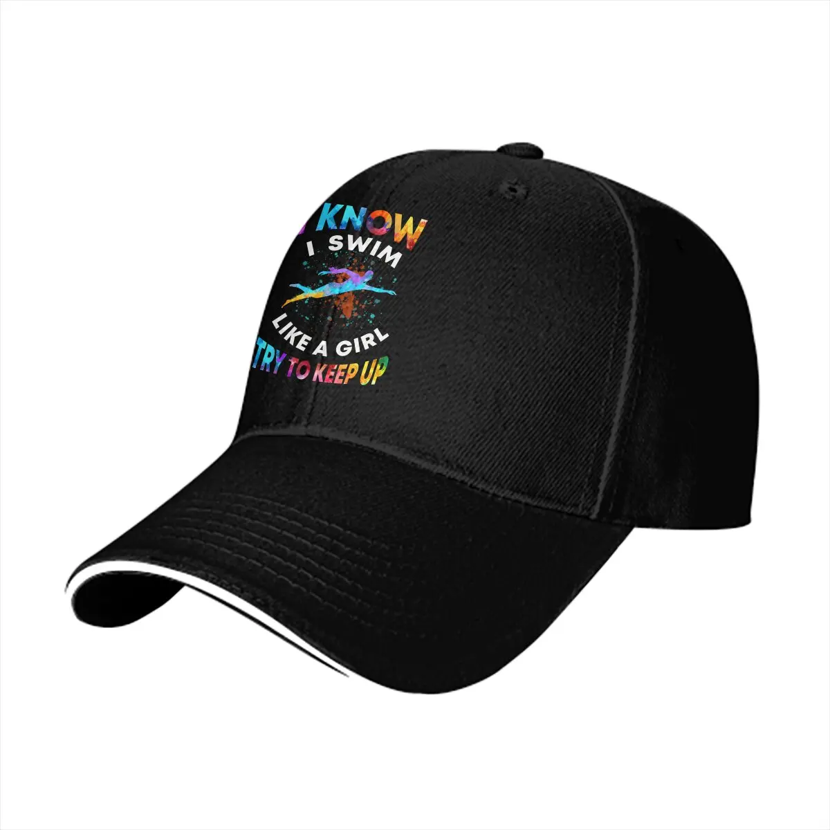 Pure Color Dad Hats Swimming I Swim Like A Girl Hat Sun Visor Baseball Caps Swim Swimming Sports Peaked Cap