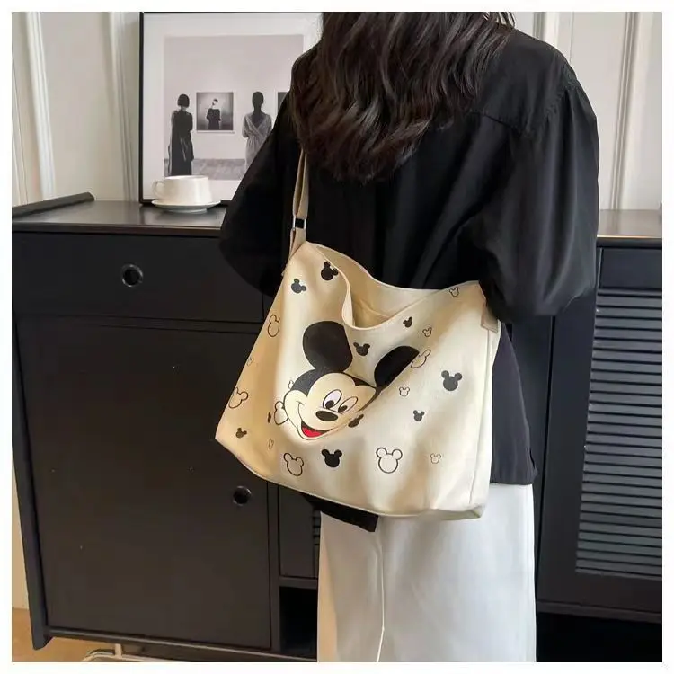 Disney Canvas Bag Girls crossbody bags mickey mouse Summer new large capacity cartoon print student shoulder bag