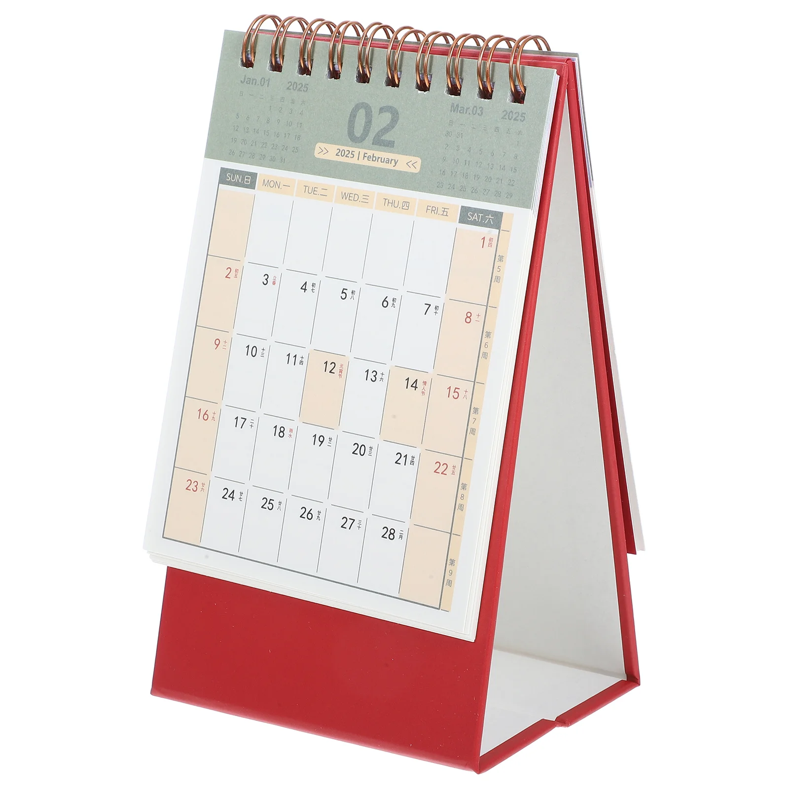 Calendário Decorativo Permanente para Mesa, Decoração para Uso Diário, Home Supplies, Acessório de Escritório Rosa, 1600X950X700cm, 2025