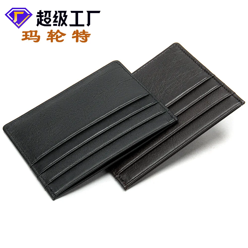 

MLT-113 Top Layer Cowhide Fashionable and Simple Lightweight Card Bag, Unisex Genuine Leather Portable Bank Card Holder