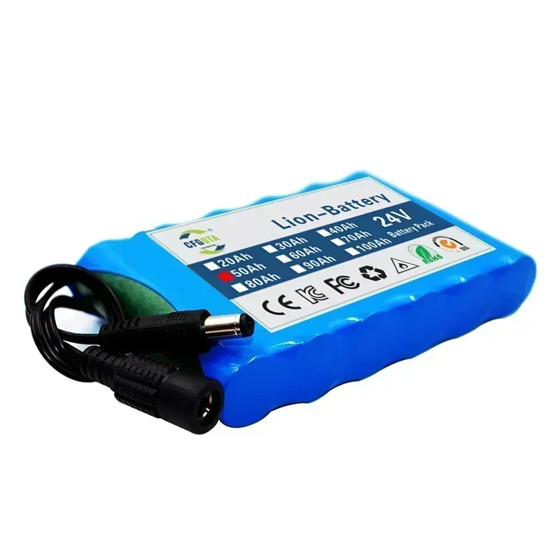 NEW Portable Super 24V 60000mah Battery Rechargeable Lithium Ion Battery Pack Capacity DC 12.6v 30Ah CCTV Cam Monitor + Charger