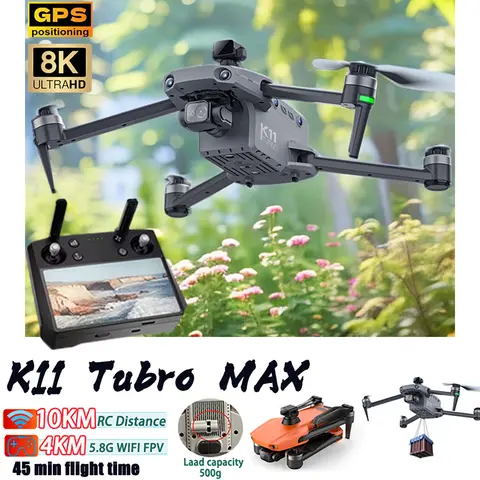 K11 Tubro Professional GPS Drone 3 แกนGimbal 8K Dualกล้องหลีกเลี่ยงอุปสรรคDrones FPV BrushlessโหลดQuadcopter 10KM