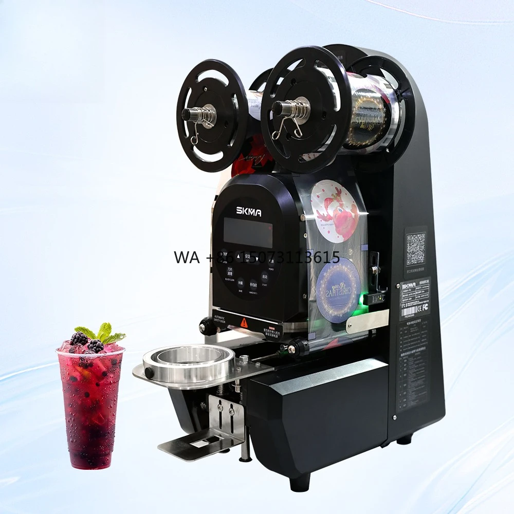

SKMA CE Automatic Bubble Boba Tea Sealing Machine Packing Commercial 90/95 Caliber Beverage Juice Yogurt Cup Sealing Machine