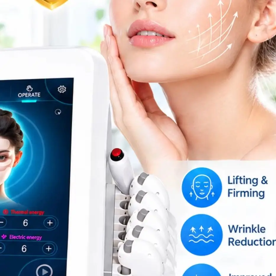 Professional EMS RF FACE MYOslim Electrostimulation Machine Facial Lifting Sculpting Massager Device with Face Pads