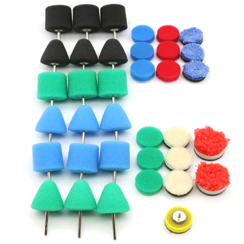 

36-Piece Polishing Agent Polishing Sponge Sponge Polishing Pad Kit Conical Polishing Pad for Car Polishing Machine Hub