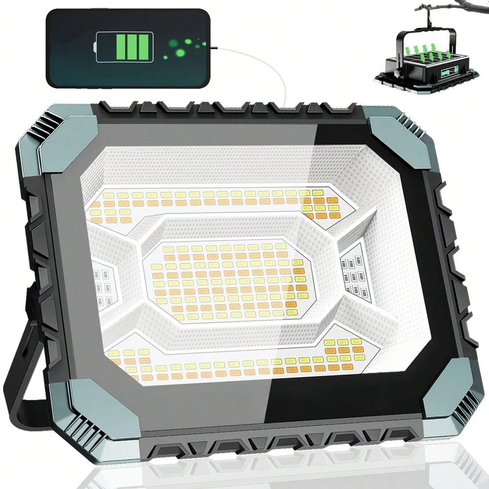 

200W LED Solar Work Light Rechargeable, 16000mah Magnetic IP66 Waterproof Portable Solar Outdoor Working Light For Camping