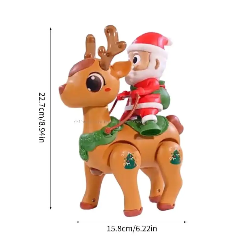 لعبة المشي الكهربائية الموسيقية سانتا والرنة مع أضواء متوهجة لزينة عيد الميلاد #6