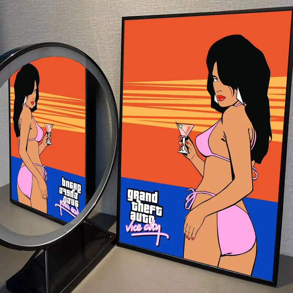 GTA G-Grand T-Theft ملصق تلقائي طباعة A5 A4 A3 A2 جدار ديكور فني لغرفة مكتب هدية لمحبي