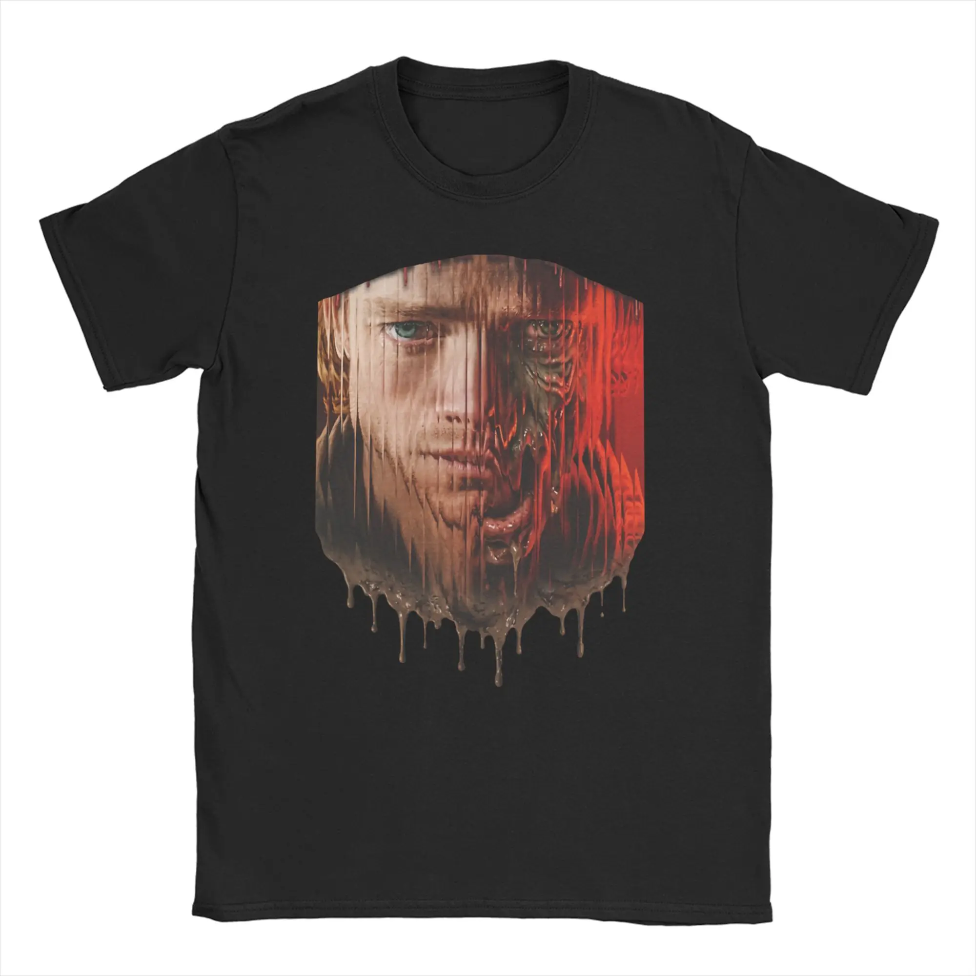 Crazy Clayface Melting Horror T-Shirts for Men Women Round Neck Cotton T Shirts Short Sleeve Tees Printing Tops