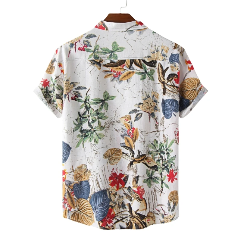 Hawaiian Shirt Men T Shirts High Quality Luxury Men\'s Shirt Tiki Beach Korean Popular Clothes Summer T-shirt Man Short Sleeve