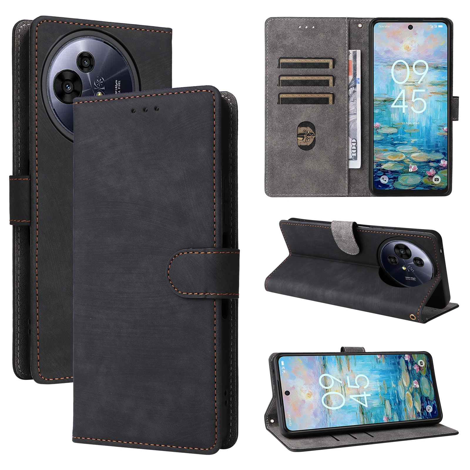 Flip Leather Cover For TCL 50 Pro NxtPaper 5G Magnetic Button RFID Protection Anti Theft Card Slot Wallet Shockproof Phone Case