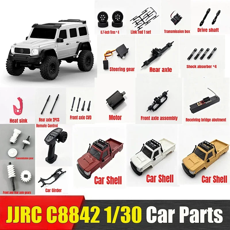 JJRC C8842 1/30 RC Remote Control Car Spare Parts Car Shell Girder Gearbox Motor Steering Gear Drive Shaft Front and Rear Axle