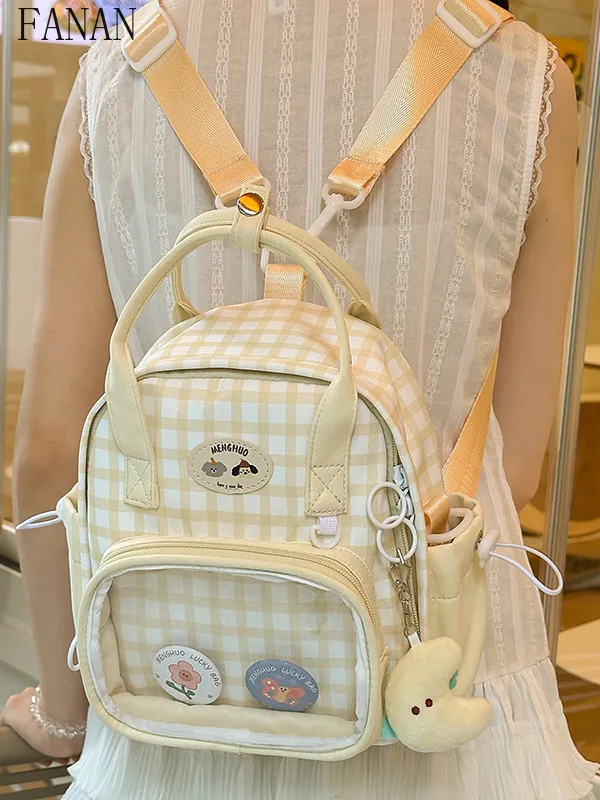 Fashion Sweet Casual Backpack Sweet Campus Large Capacity Girl's Backpacks Two-dimensional Preppy Style Women's Lolita Bag