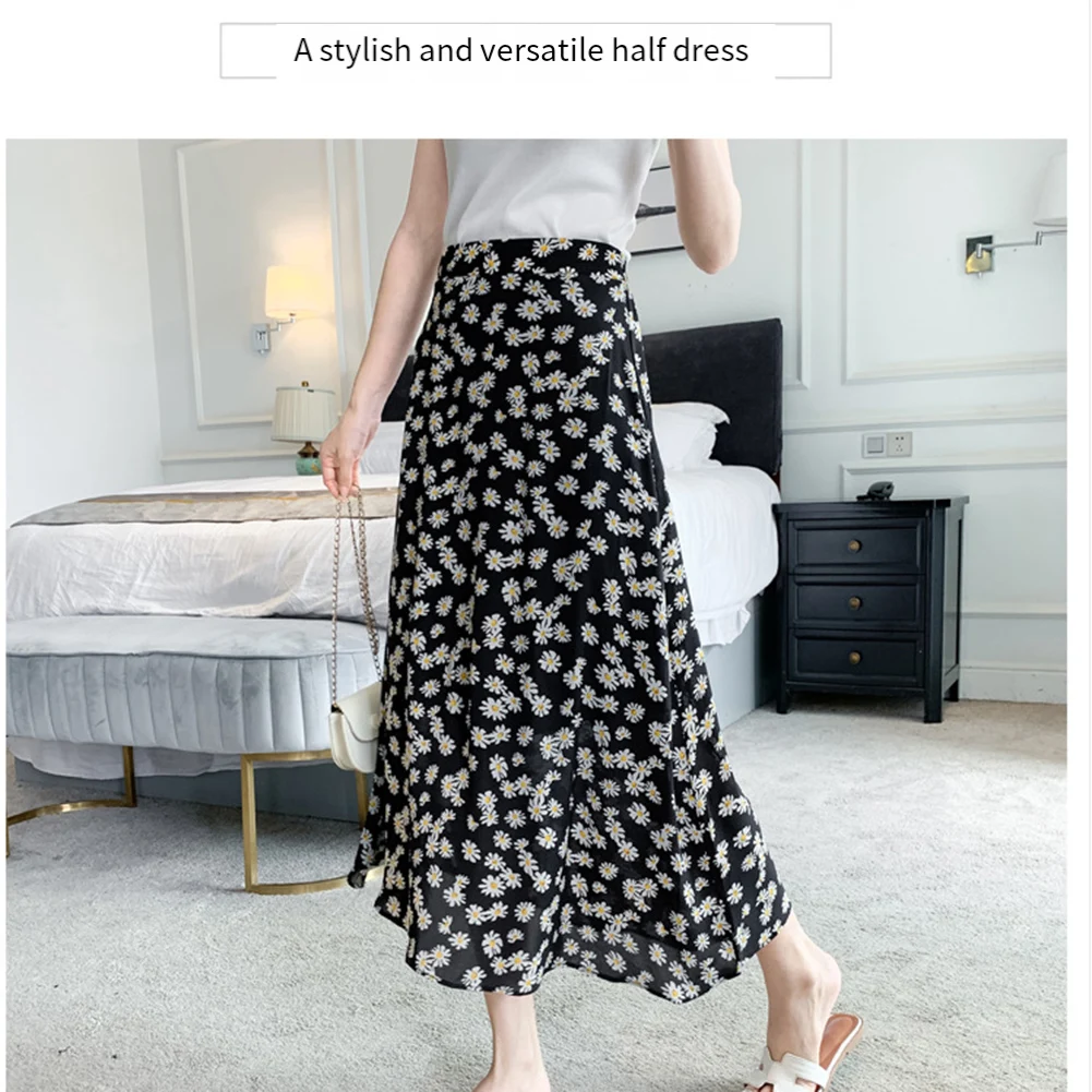 Club Daily Holiday As Pictures Show A line Pleated Skirt Long Skirt Casual Style Drawstring Waist Regular Length