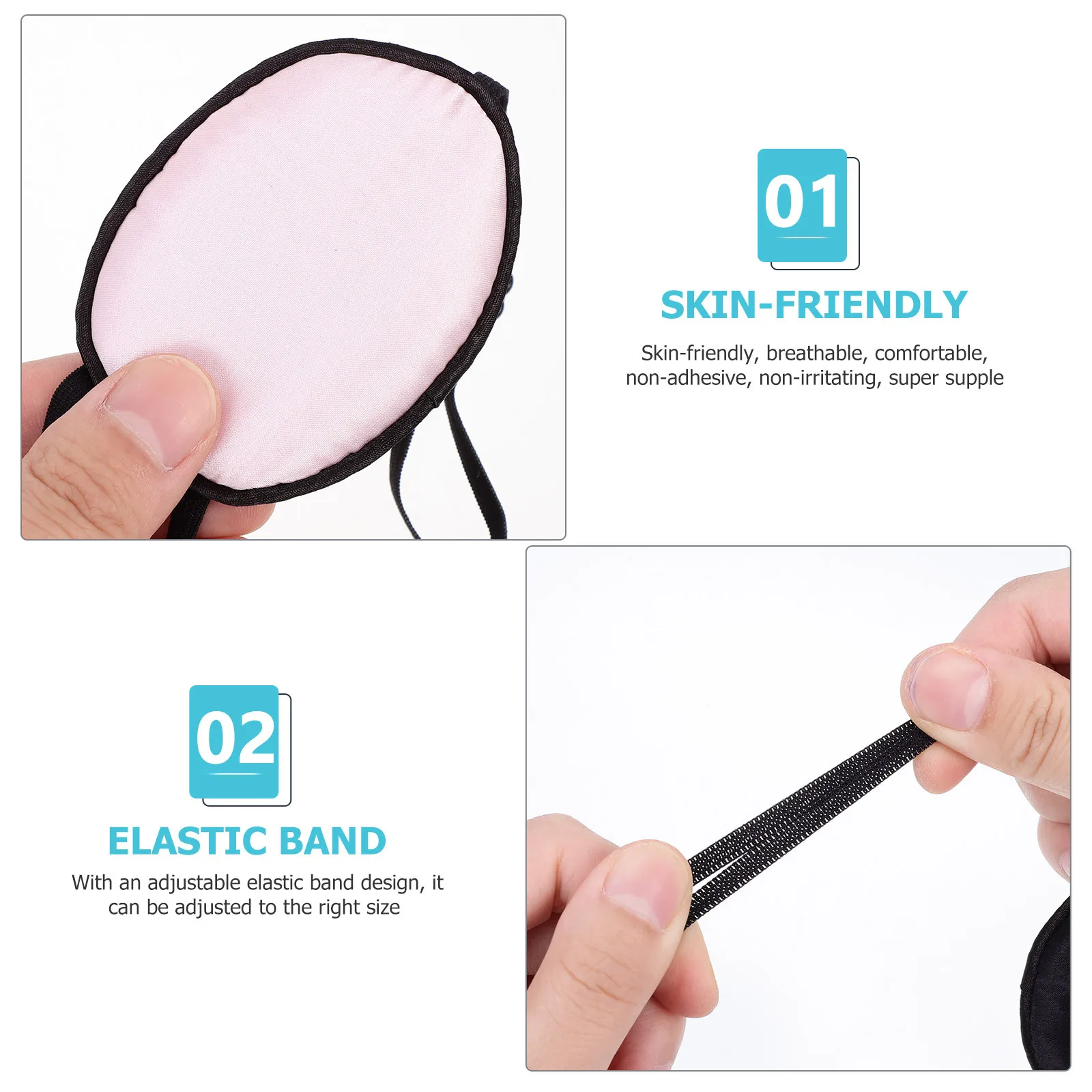 

2Pcs Silk Eye Mask Adjustable Single Eye Patch for Amblyopia Strabismus Correction Kids Adult Skin-Friendly Comfortable