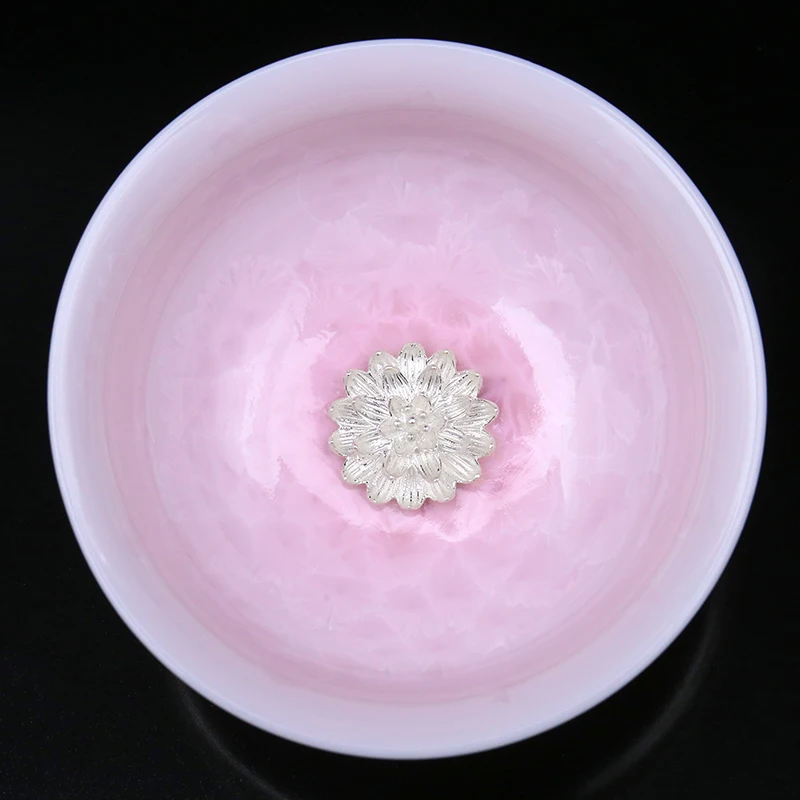 Jiazhan Kiln Li Jia Inn Master Tasting Kung Fu Adsorption Pure Silver Decorated Ceramic Tea Cup