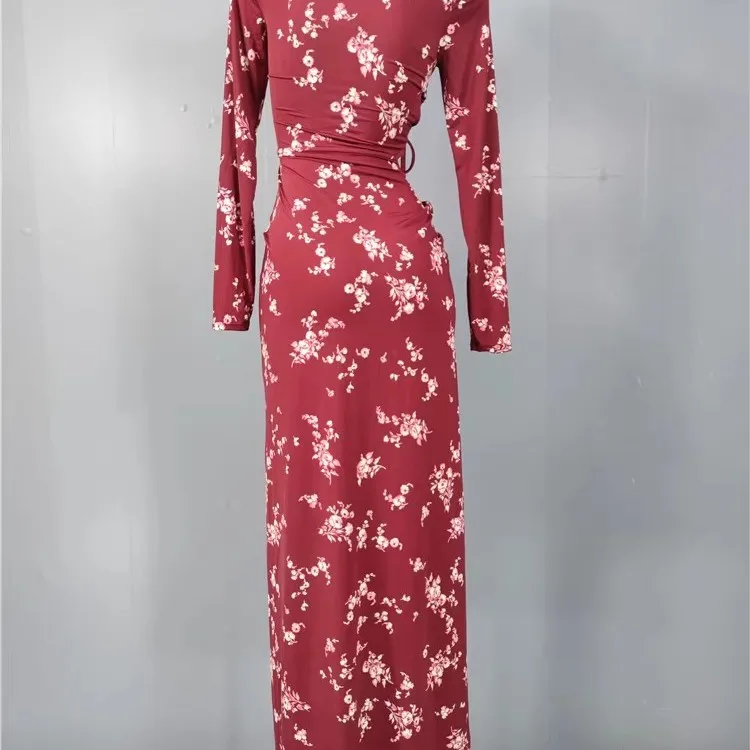 Ele bedrucktes Damen-Kleid mit elastischem Kordelzug von Dr. Auffälliges Par-Kleid, hochwertig, bezaubernd, geeignet für Abendveranstaltungen