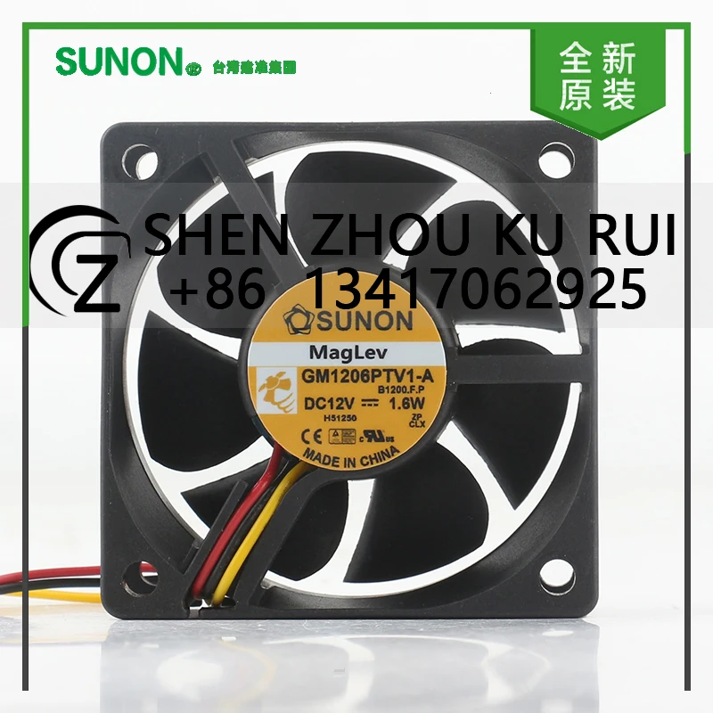 

Оригинальный Sunon 5 В 24 В 48 В постоянного тока 12 В 1,6 Вт AC EC 6025 60X60X25 мм 6 см магнитный бесшумный преобразователь мощности трехпроводной GM1206PTV1-A охлаждающий вентилятор
